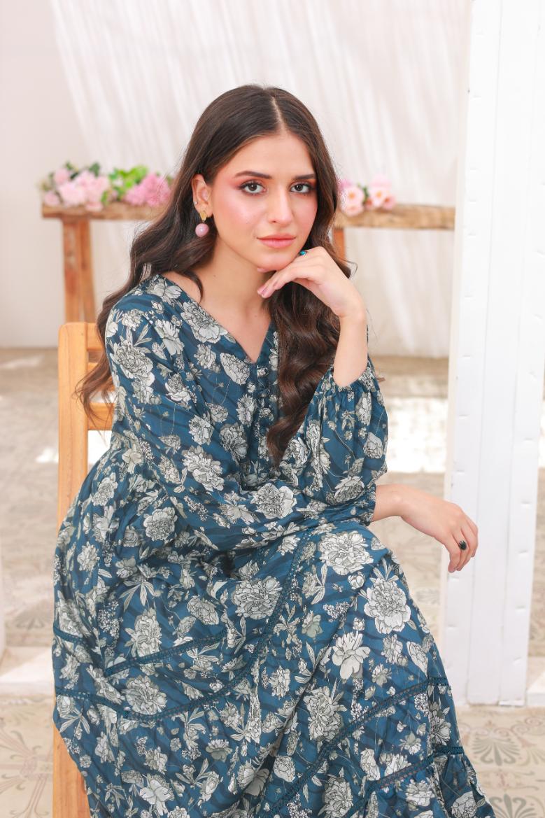 Linen frock 79716 NavyLace