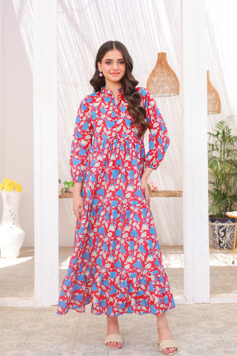 lawn frock 79717 redBl