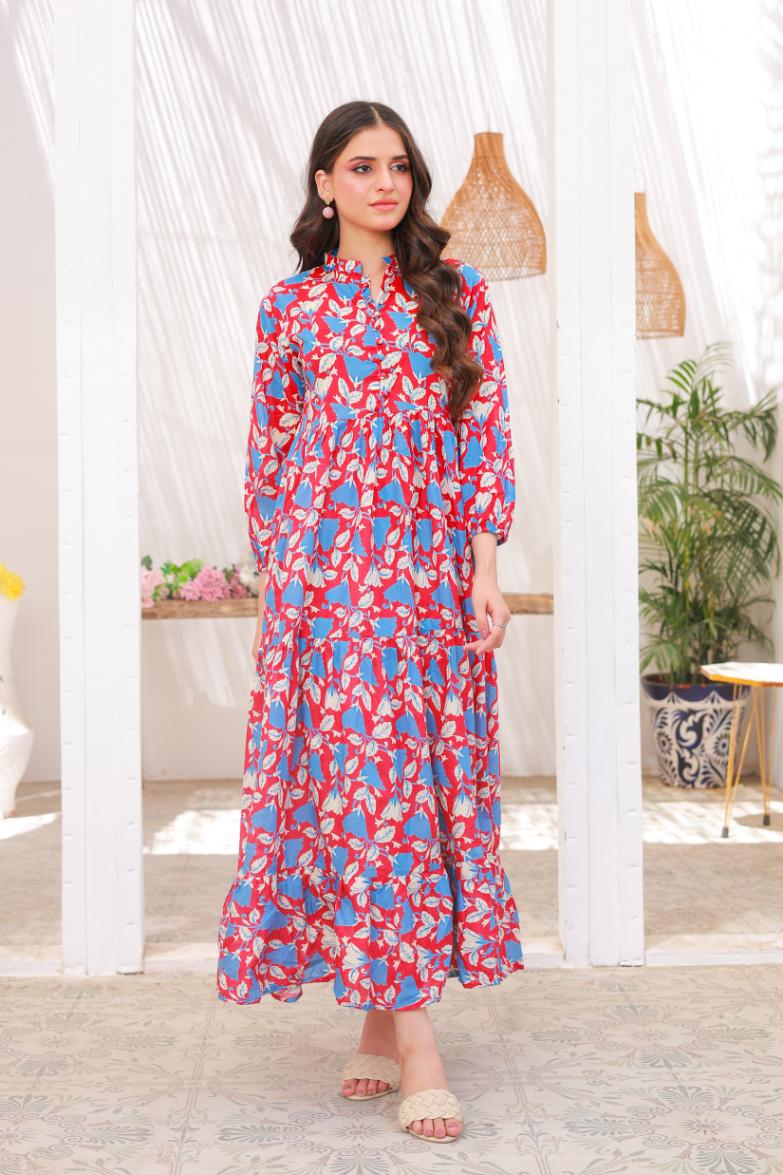 lawn frock 79717 redBl