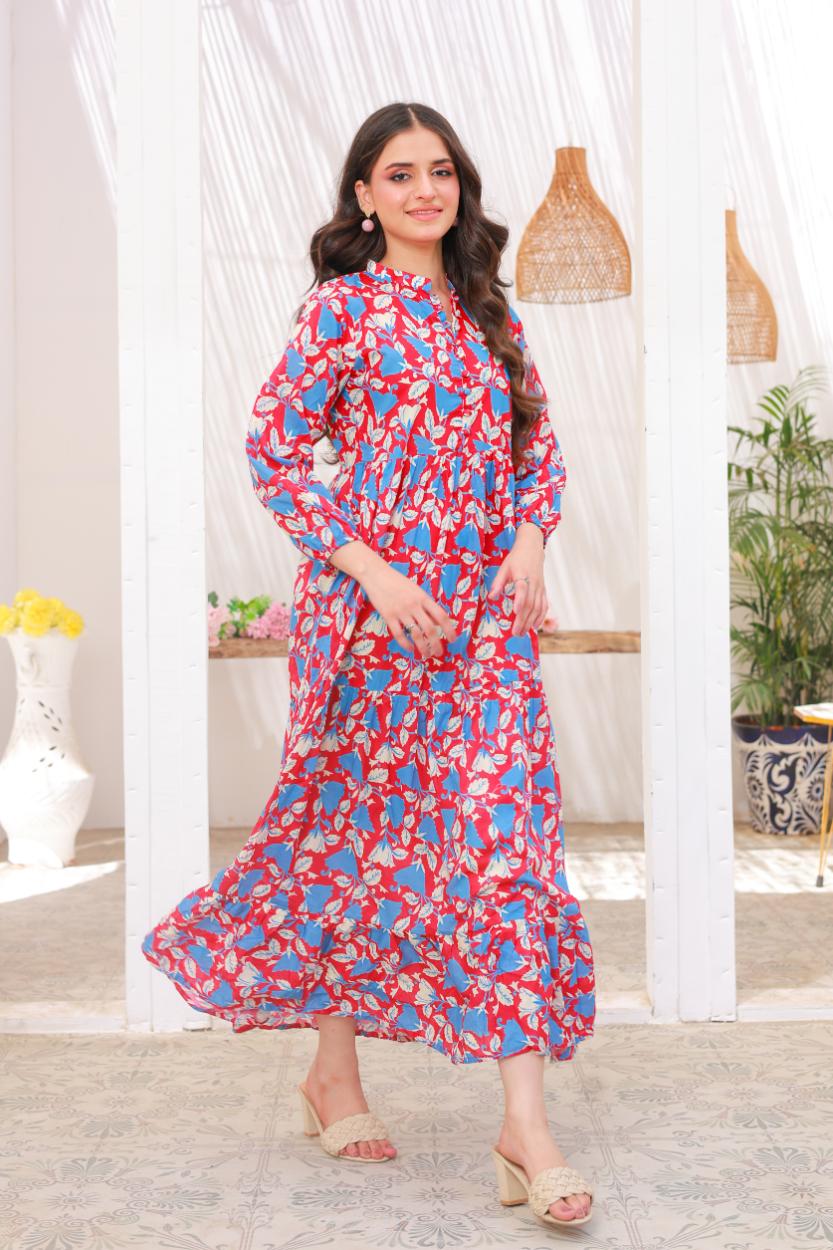 lawn frock 79717 redBl