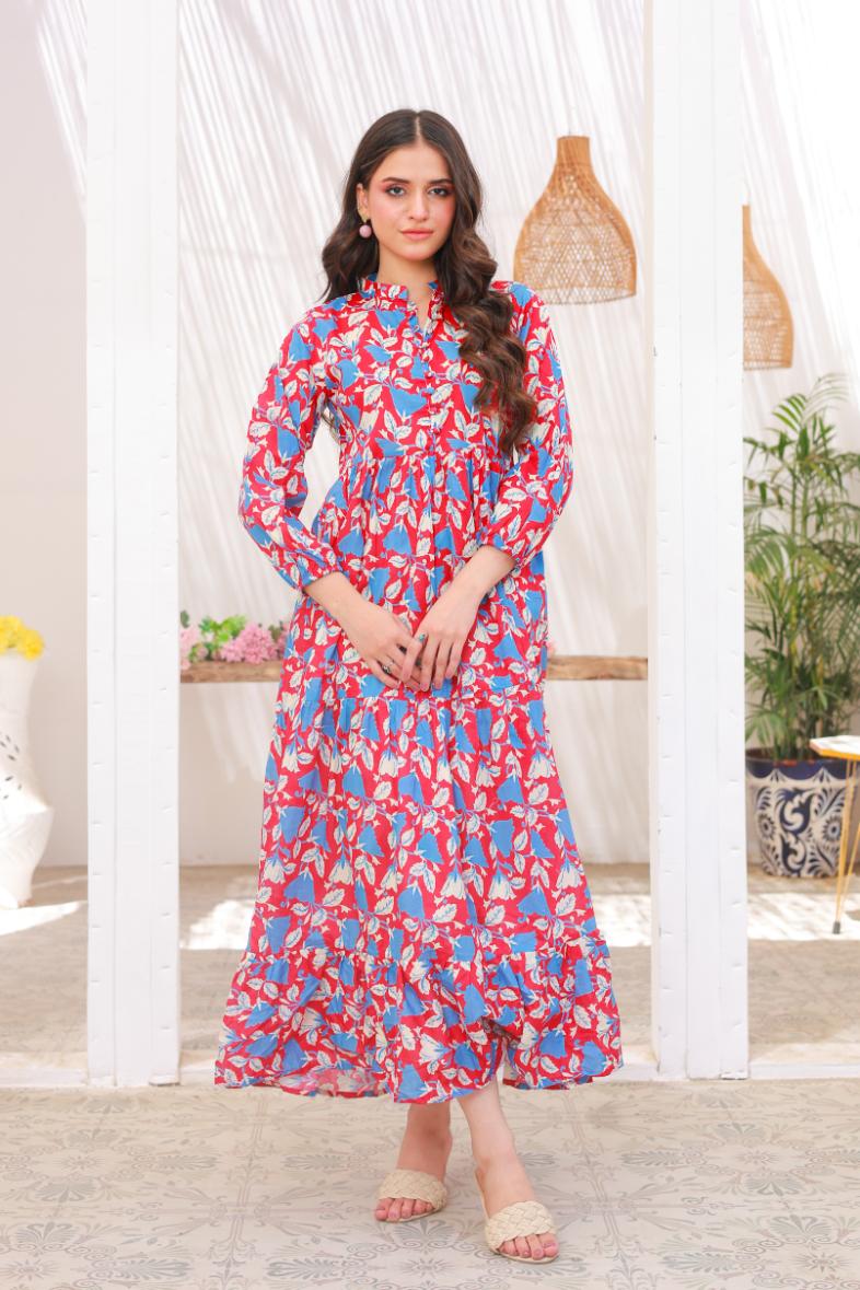 lawn frock 79717 redBl