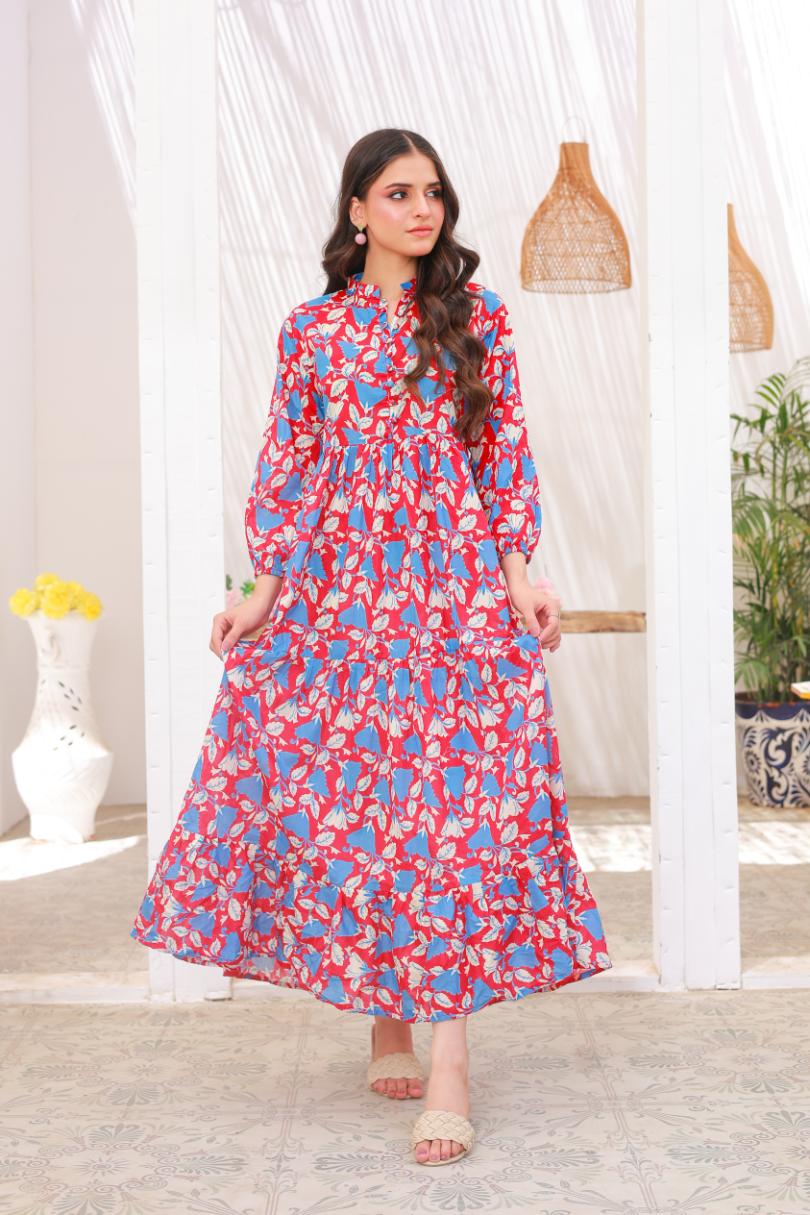 lawn frock 79717 redBl