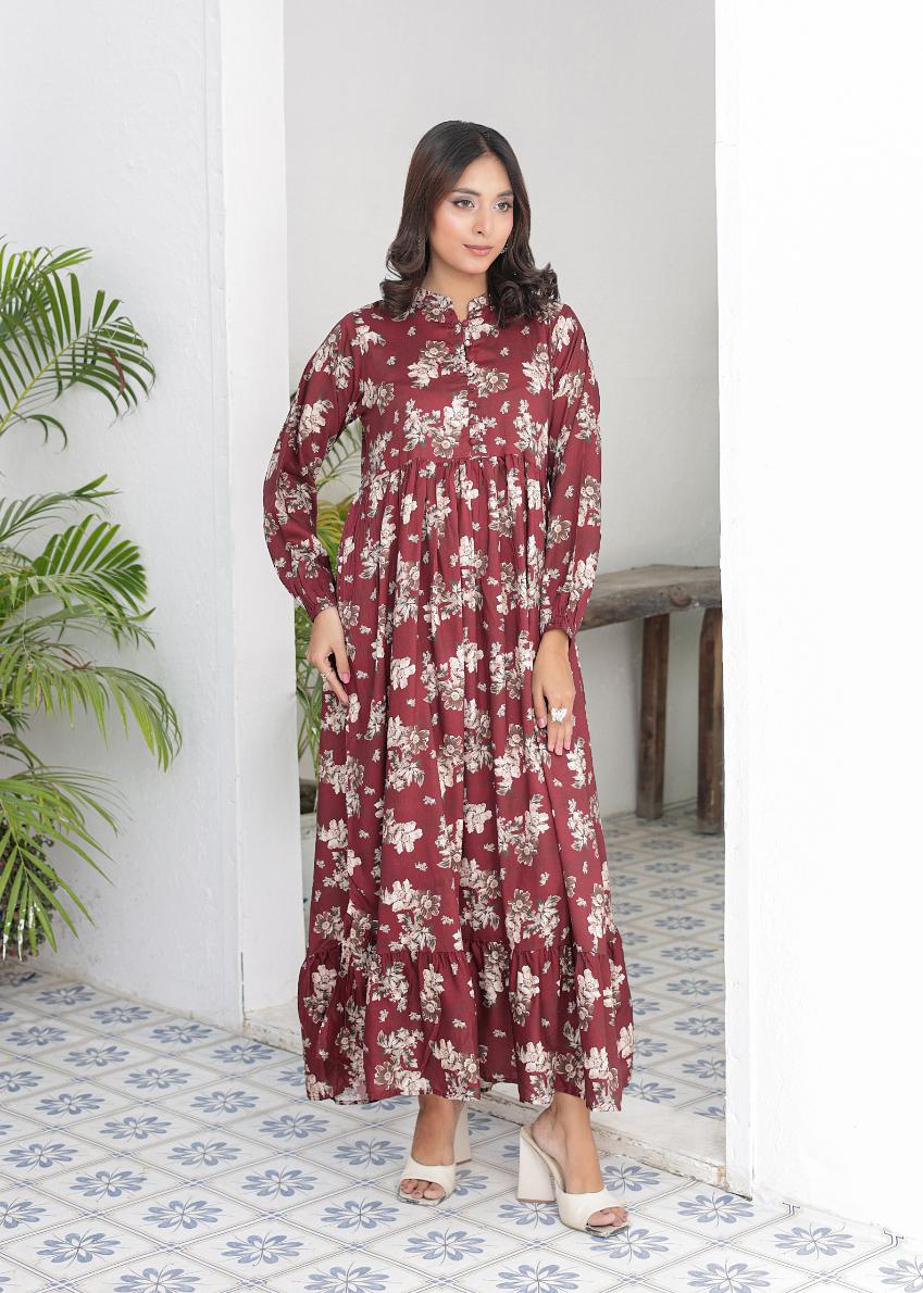 Linen frock 544552 Wine Luxe