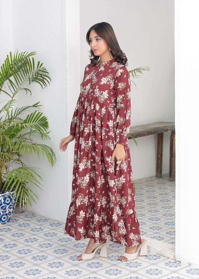 Linen frock 544552 Wine Luxe