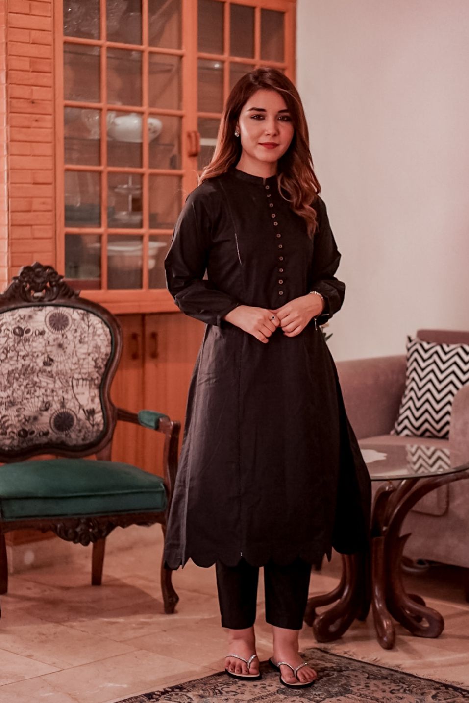 kali frock 2pc 9528 black