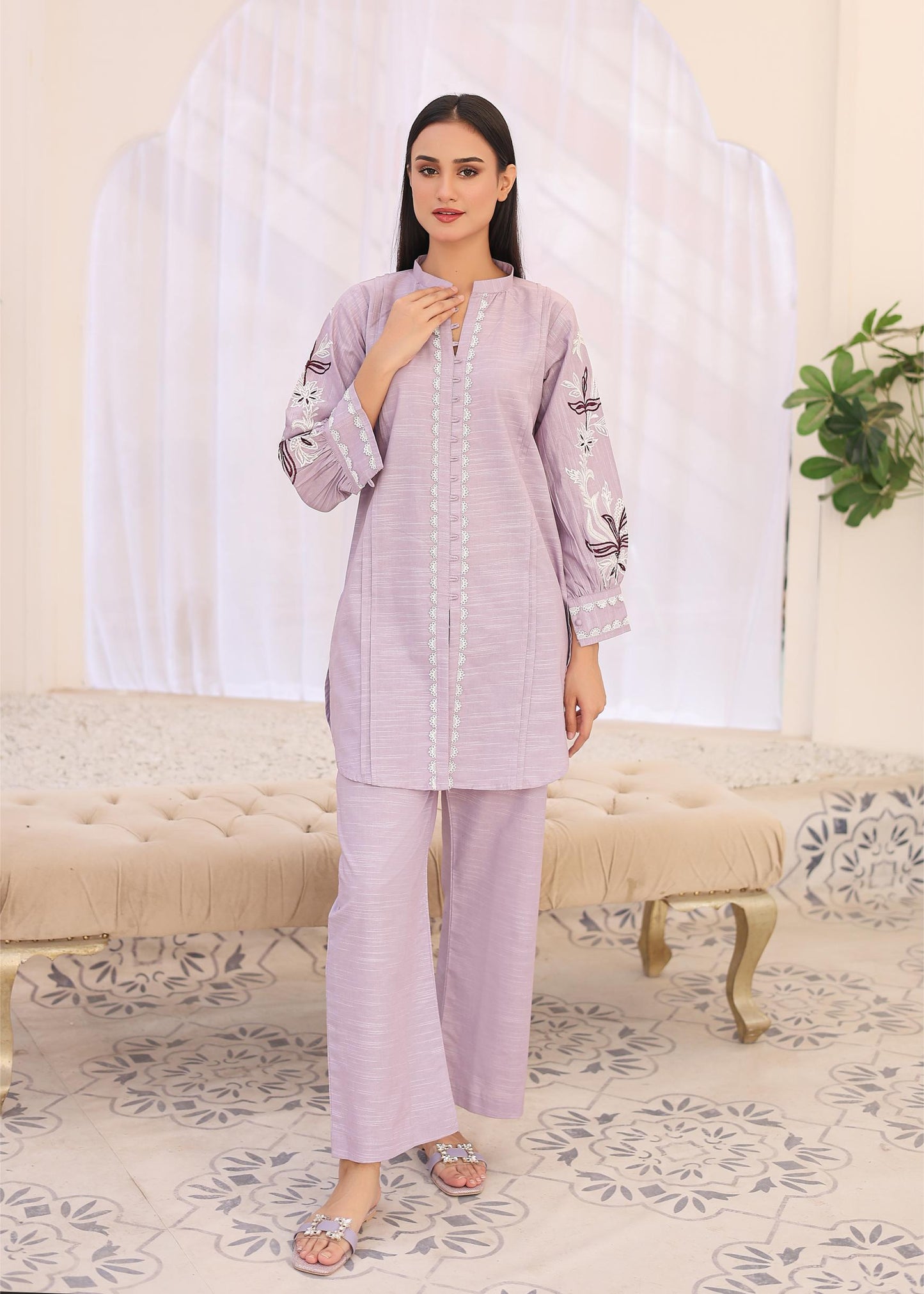 khaddar solid 2pc -79329 lylac