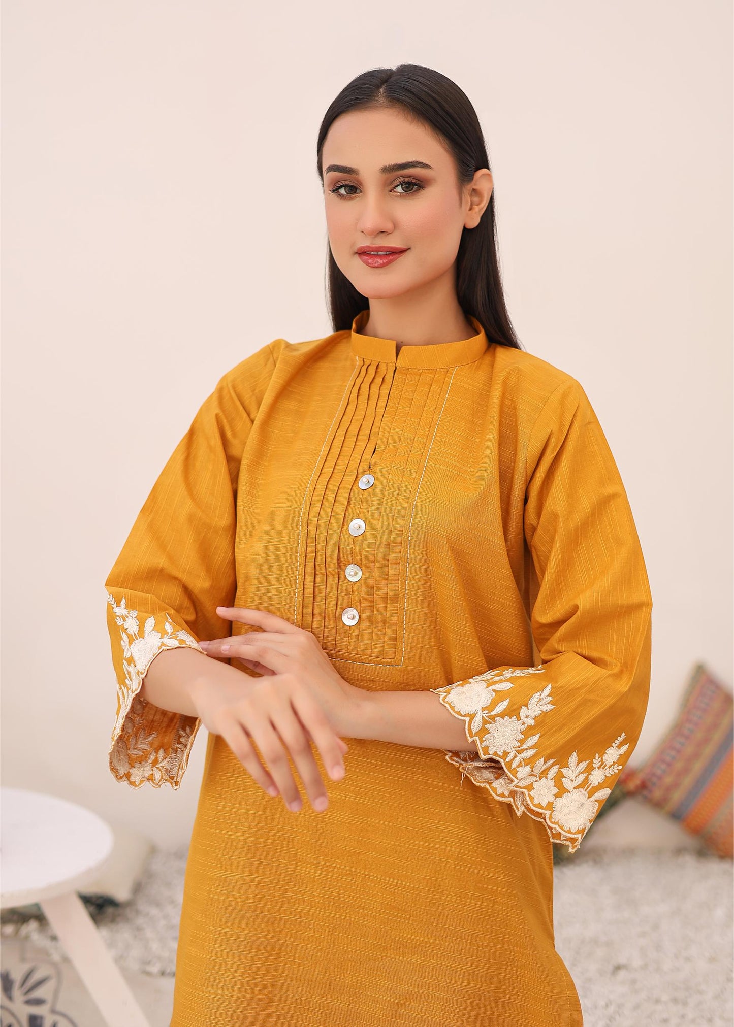 khaddar emb 2pc -79327 mustard