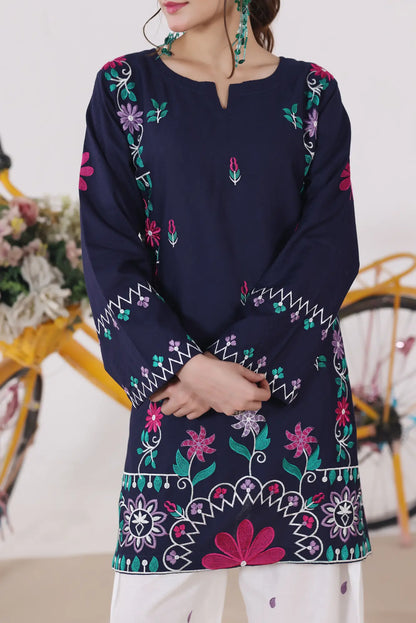 Embroidered Navy Jacquard set 875620