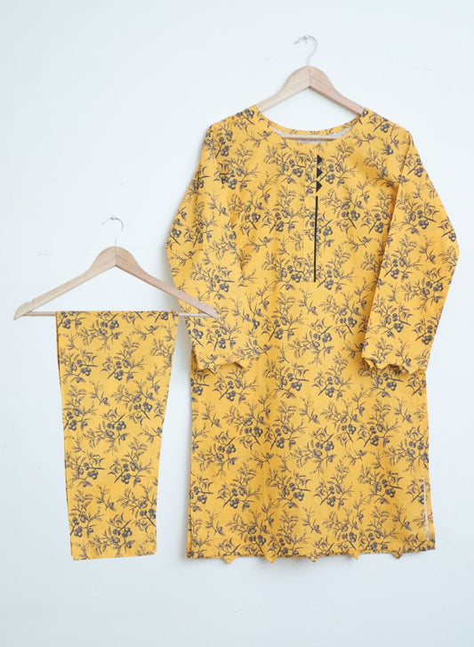 Lawn 2pc set-  YellowBlck 78616