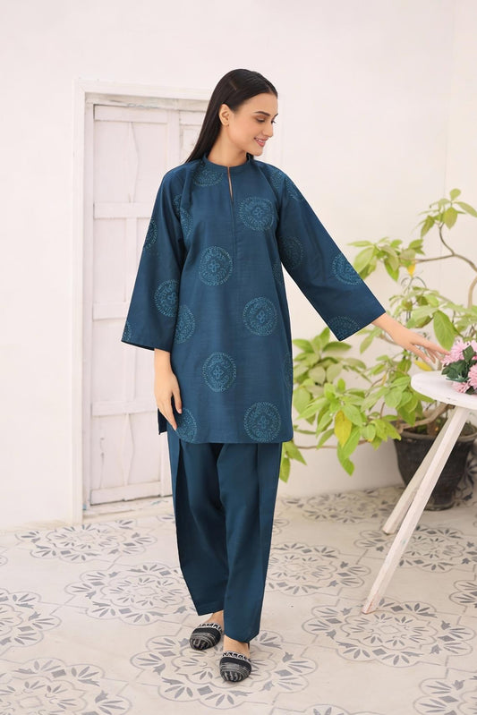 khaddar solid 2pc -79329 zinc blue