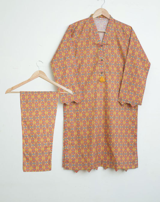 Lawn 2pc set-  yellowOrange 78620