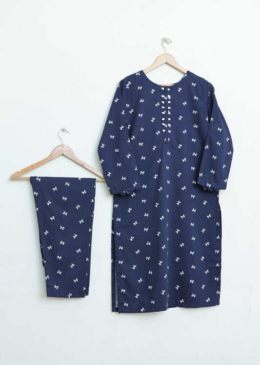 Linen 2pc set-78779 navyWhite