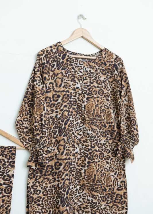 Linen 2pc set-78779 cheetah