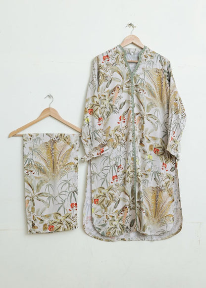 printed 2pc - beigegreen 79098