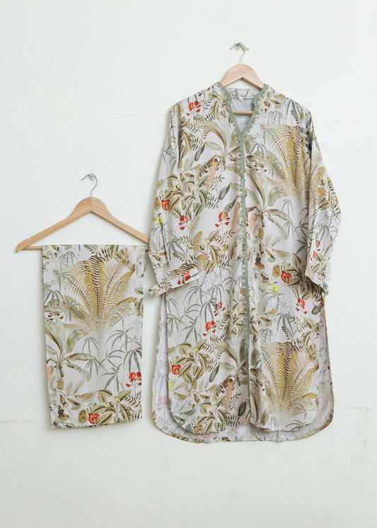 printed 2pc - beigegreen 79098