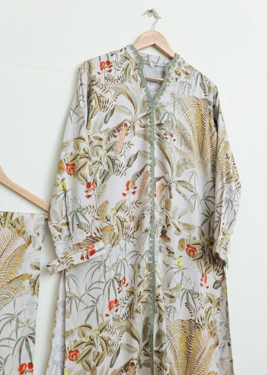 printed 2pc - beigegreen 79098