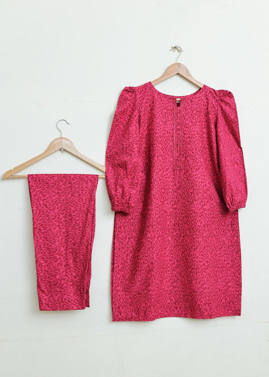 Cotton 2pc set-79118 hotPnk