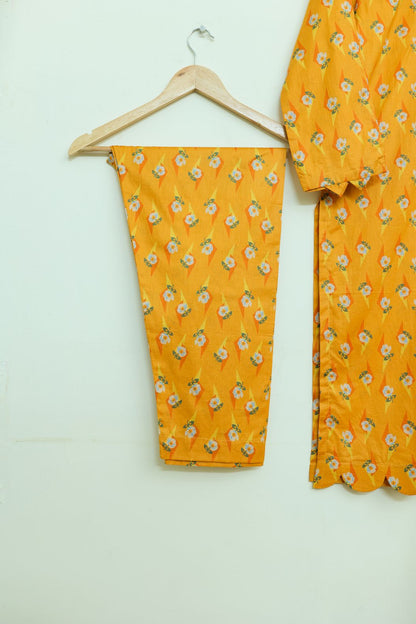 Lawn 2pc set-7841 yellowOrnge