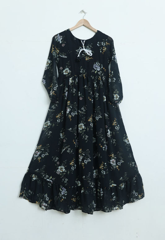 chiffon maxi  blackmotifmx 10130
