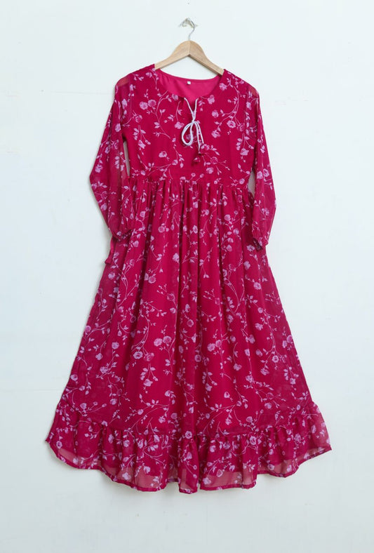 chiffon maxi  magenta3 10128
