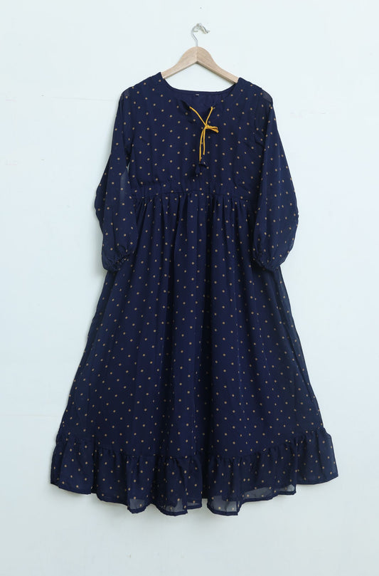 chiffon maxi navyBrpolka 10125