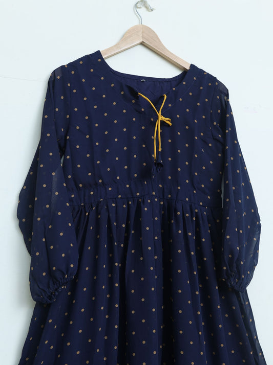 chiffon maxi navyBrpolka 10125