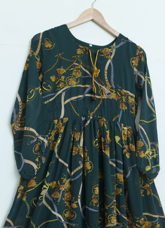 chiffon maxi  BottleGrGold 10137