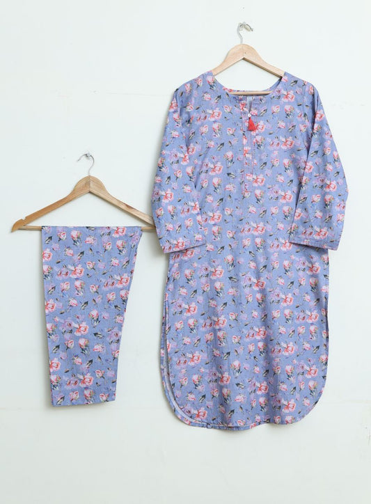 Lawn 2pc set-78751 greypink