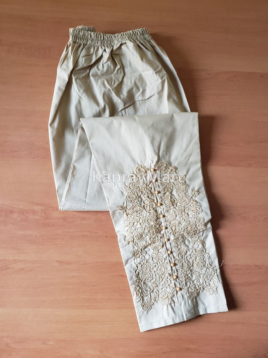 embroidered cotton pants 310- skin