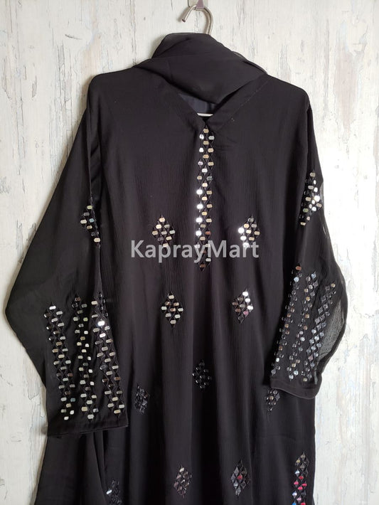 Mirror chiffon suit 3pc suit- black- 200