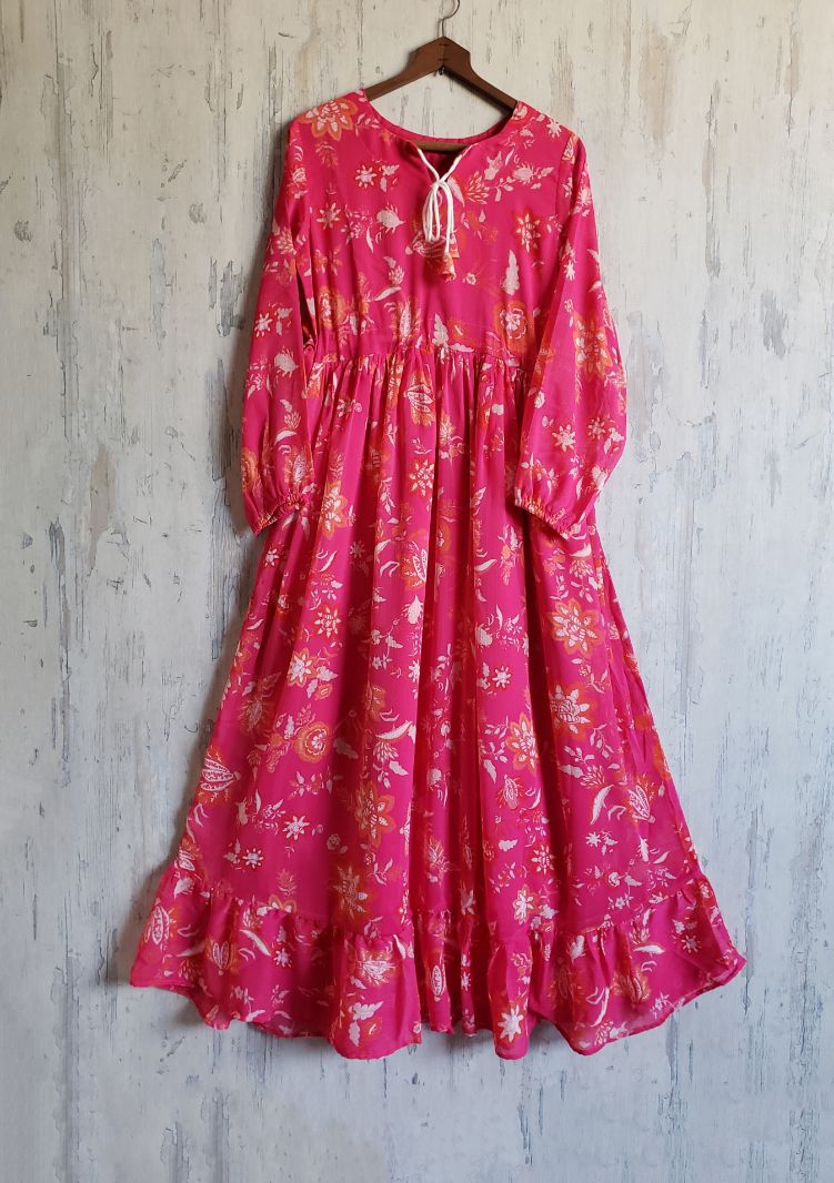 chiffon maxi  9848 hotpink