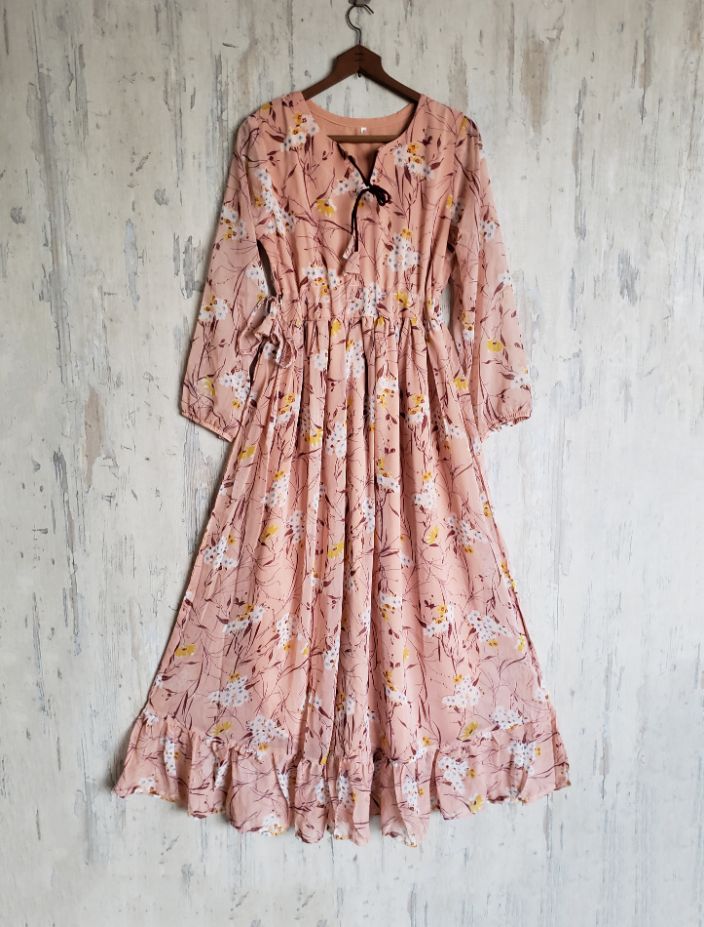 chiffon maxi  9857 pinkFloral