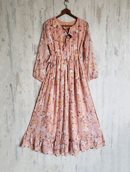 chiffon maxi  9857 pinkFloral