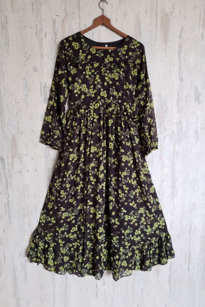 chiffon maxi 9855 blackyellwFl