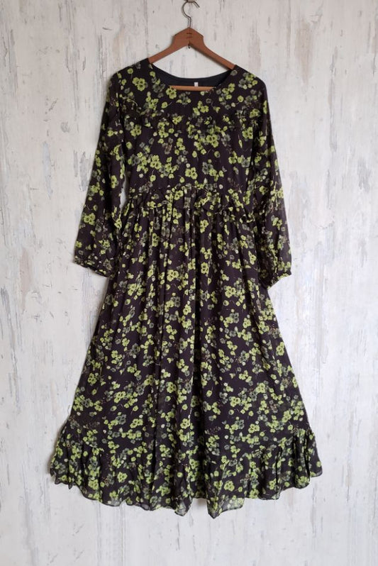 chiffon maxi 9855 blackyellwFl