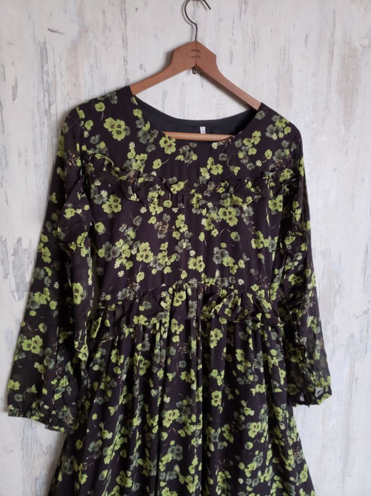 chiffon maxi 9855 blackyellwFl