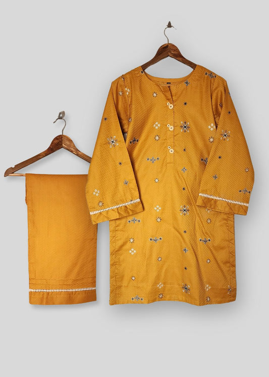 Jacquard emb 2pc - mustard 79339
