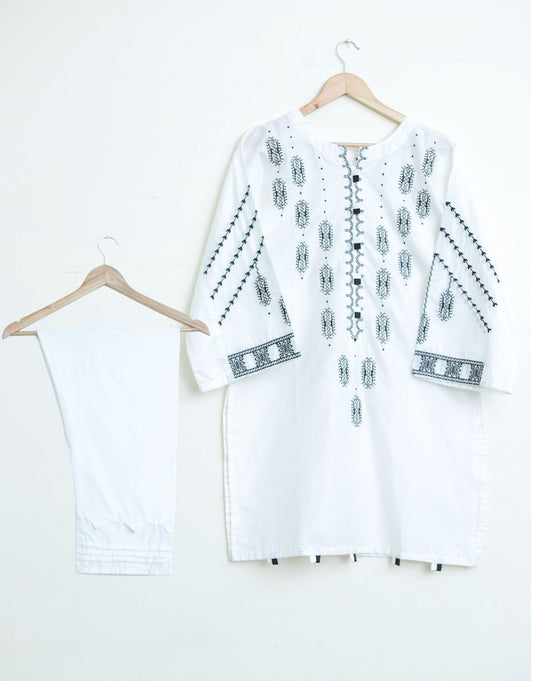 cotton lawn emb 2pc white131