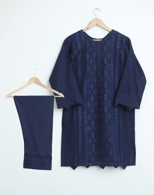 cotton lawn emb 2pc navyblu130