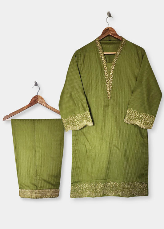 Jacquard emb 2pc -lemon green 79335