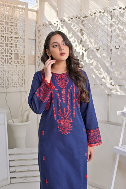 khaddar emb 2pc -79225 navyRed