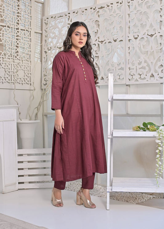 khaddar 2pc -79221 maroon
