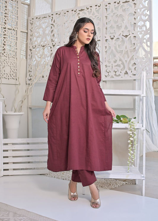khaddar 2pc -79221 maroon