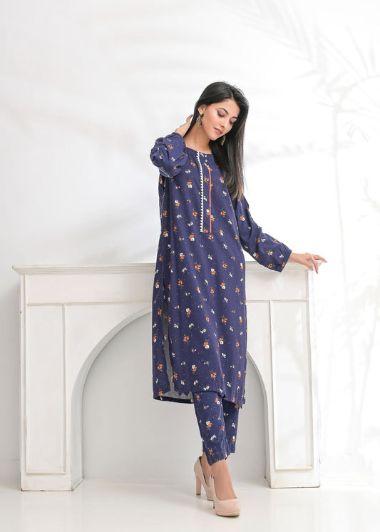 Linen 2pc set-78776 navyRust