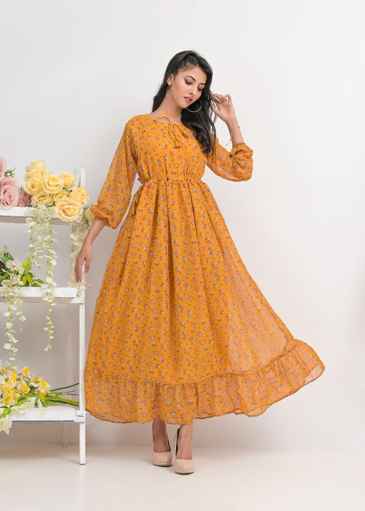 chiffon maxi 10141mustardYell
