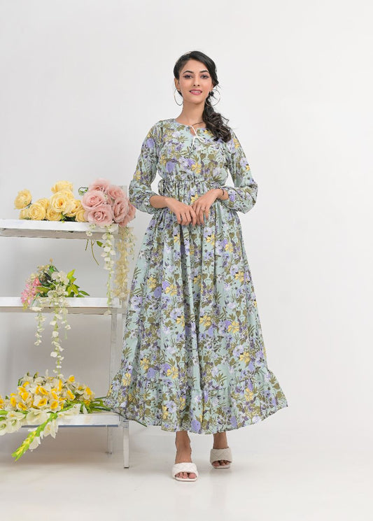 Georgette maxi 10151 seagreen023