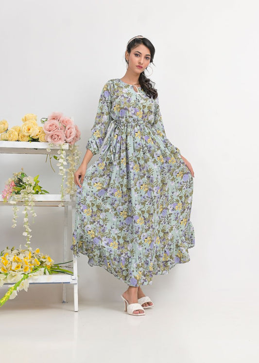 Georgette maxi 10151 seagreen023