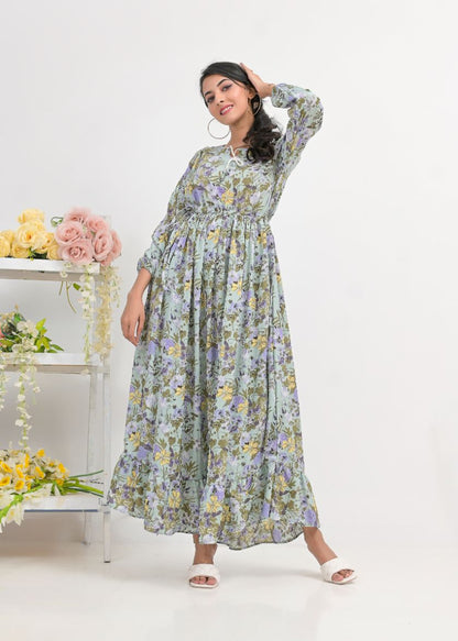 Georgette maxi 10151 seagreen023