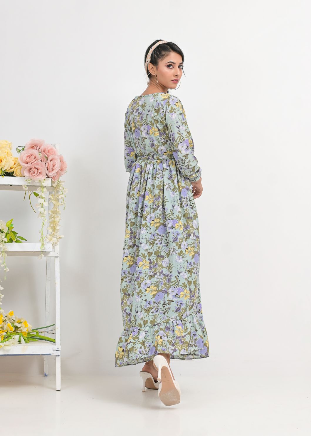 Georgette maxi 10151 seagreen023