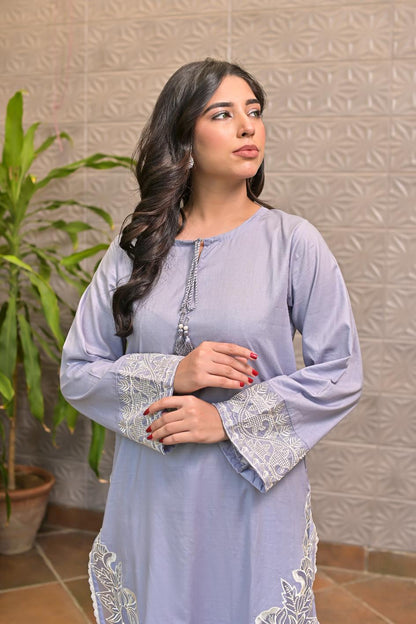 Cotton emb 2pc -79344 lylac